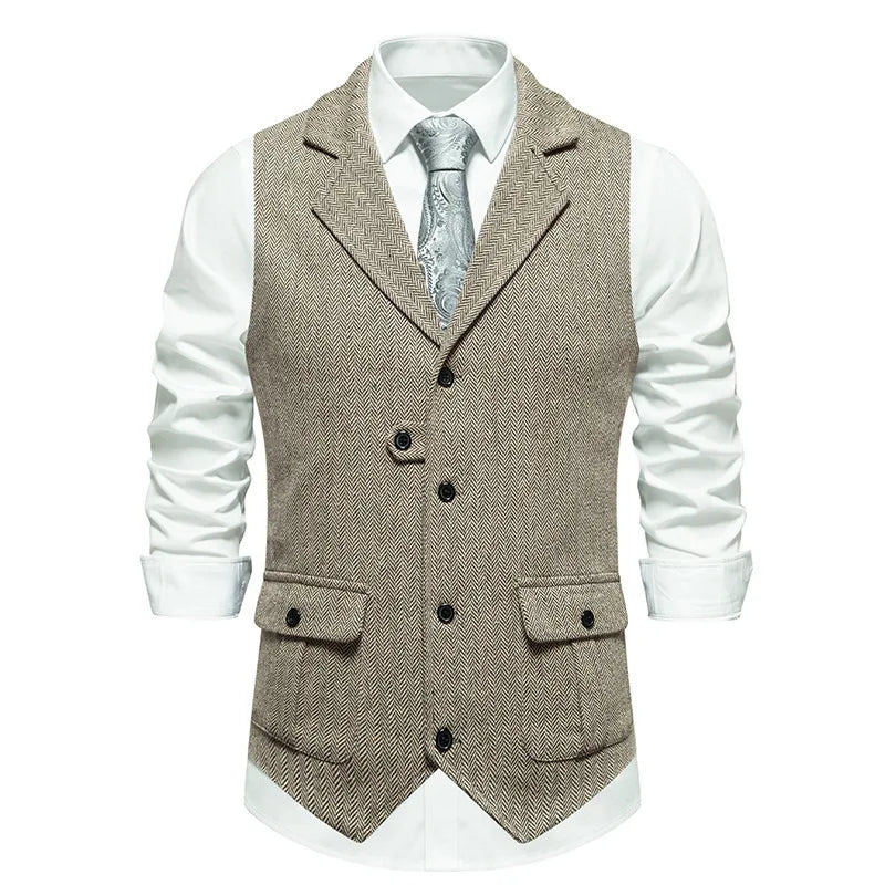 Olivier | Klassieke Visgraat Tweed Gilet