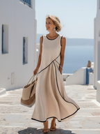 Soleia | Mouwloze Maxi-jurk met Ronde Hals