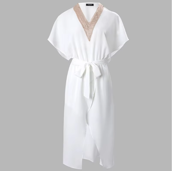 Linda - Witte Midi Zomer Jurk