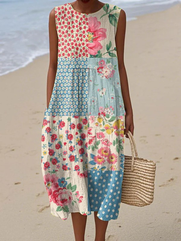 Maeve™ | Patchwork Midi Jurk