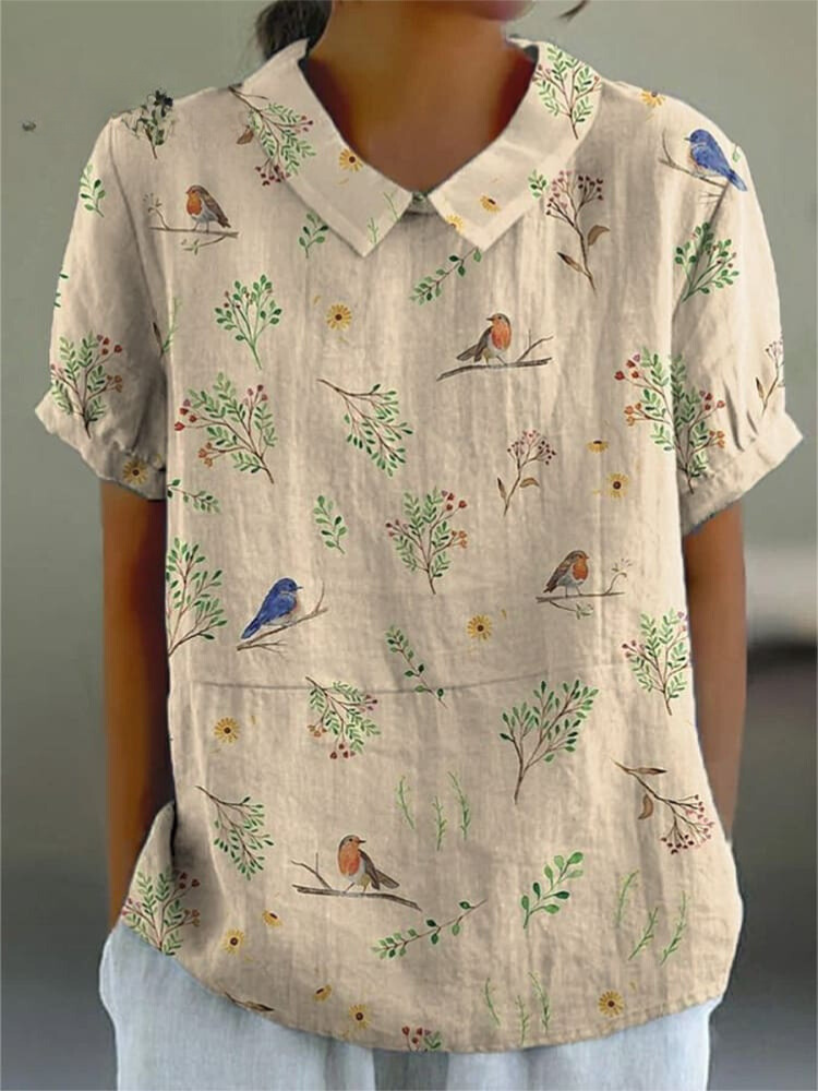 Anouk – Casual Dameshemd Met Vogel- En Takkenprint, Stijlvol En Uniek