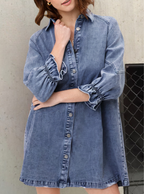Yara – Denim Jurk Met Lange Mouwen En Een Urban Stijl