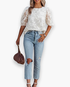 Elegante Dames Top Met Patroon | Luchtig Een Stijlvol