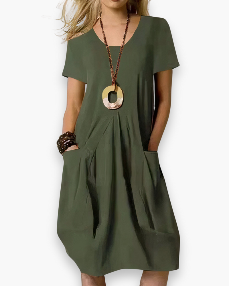 Comfortabele Zomer midi-jurk voor dames | Relaxte pasvorm en elegant