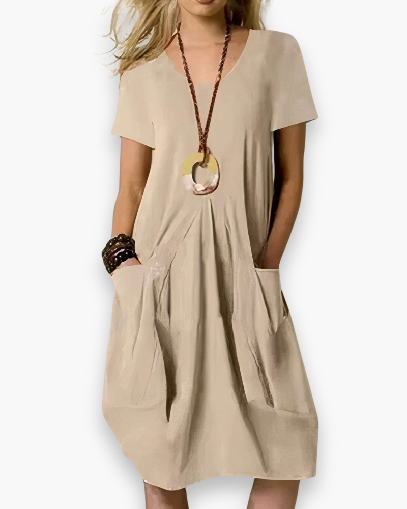 Comfortabele Zomer midi-jurk voor dames | Relaxte pasvorm en elegant