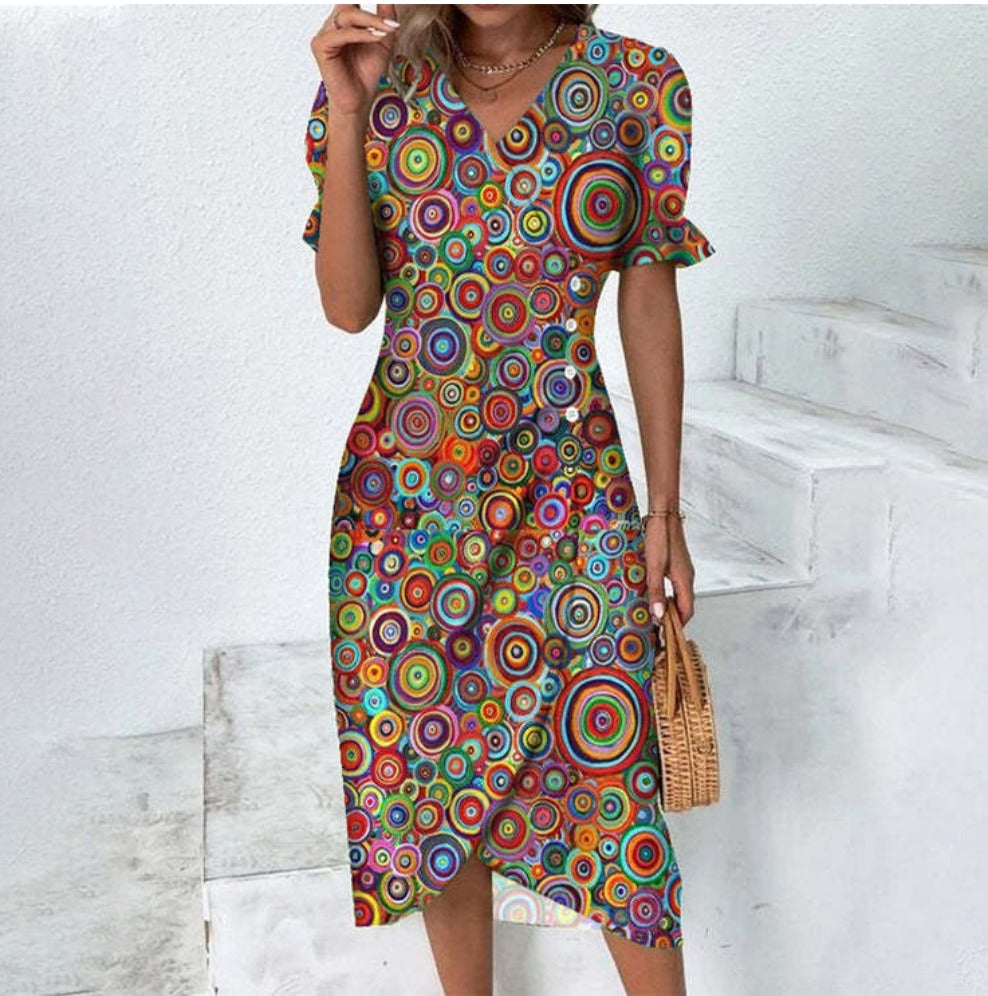 Elegante damesjurk met knopen | Comfortabel en charmant