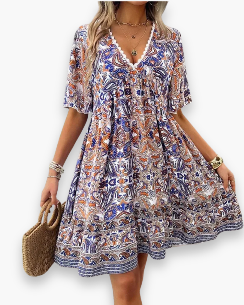 Elegante Boho mini-jurk voor dames | Zwierig en luchtig