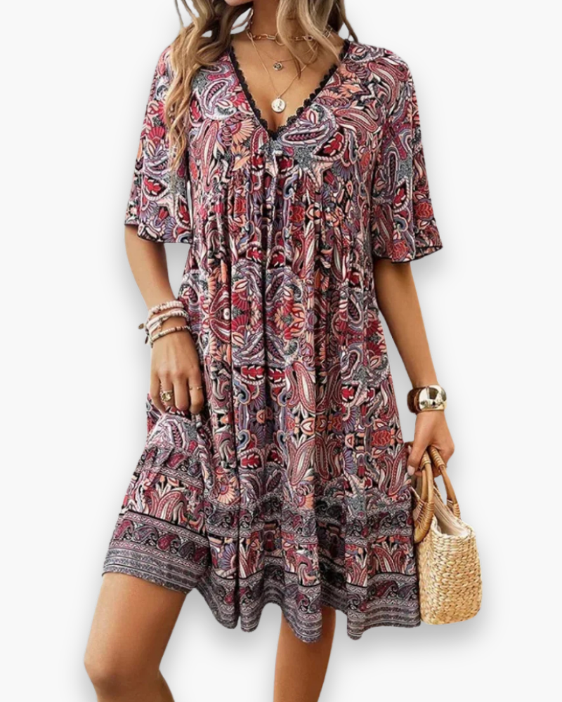 Elegante Boho mini-jurk voor dames | Zwierig en luchtig