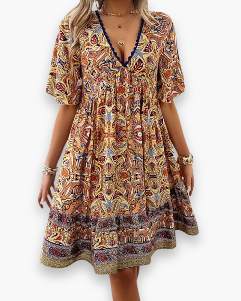 Elegante Boho mini-jurk voor dames | Zwierig en luchtig