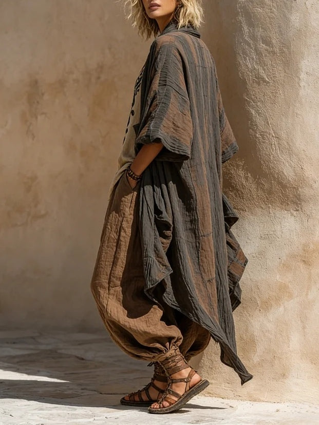 Margaret | Nomadische Boheemse Kunstprint Drie-Delige Set Outfit