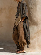 Margaret | Nomadische Boheemse Kunstprint Drie-Delige Set Outfit