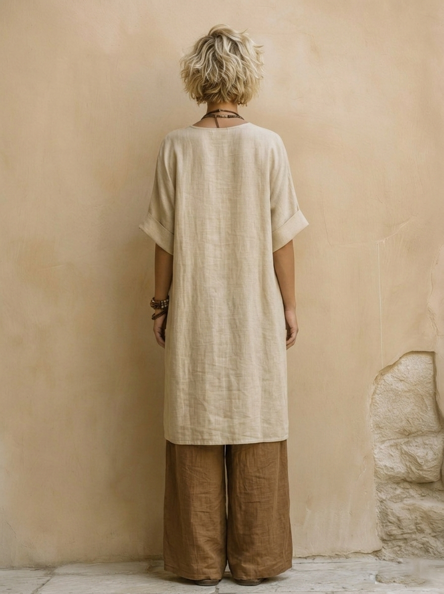 Sophie | Donkergrijs & Bruin Tribale Print Drie-Delige Set