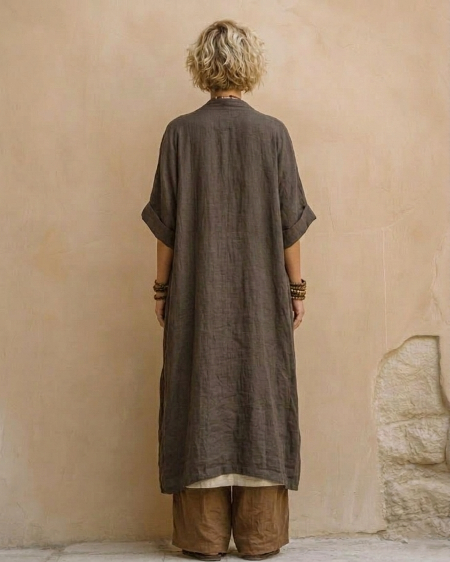 Sophie | Donkergrijs & Bruin Tribale Print Drie-Delige Set