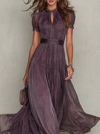 Ashley | Vintage Elegante Chiffon Maxi Jurk