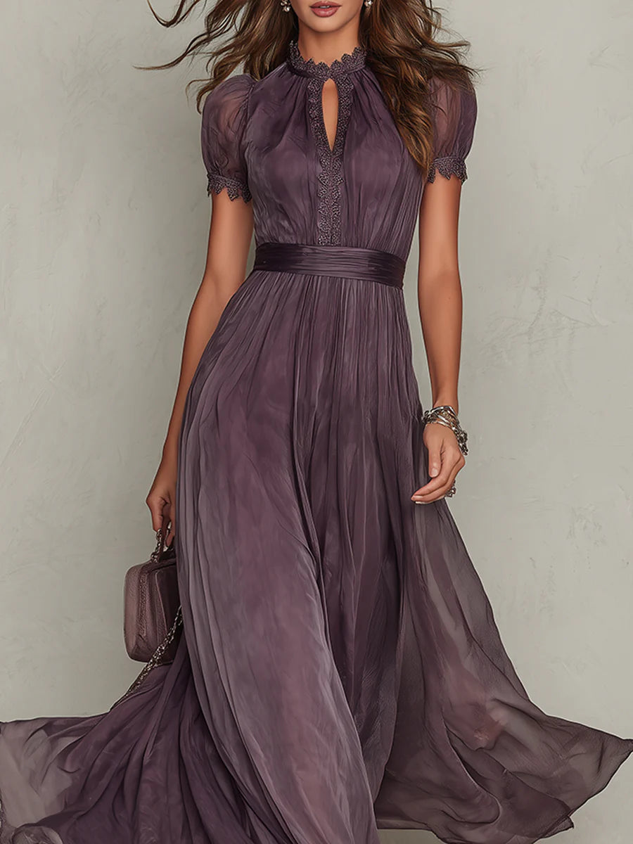 Ashley | Vintage Elegante Chiffon Maxi Jurk