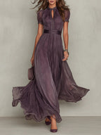 Ashley | Vintage Elegante Chiffon Maxi Jurk