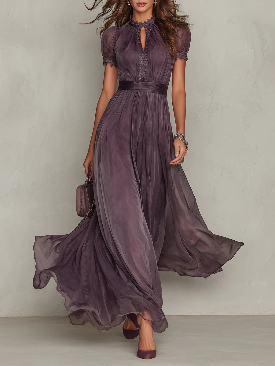 Ashley | Vintage Elegante Chiffon Maxi Jurk