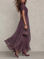 Ashley | Vintage Elegante Chiffon Maxi Jurk