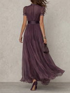 Ashley | Vintage Elegante Chiffon Maxi Jurk