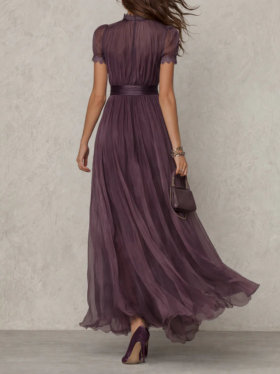 Ashley | Vintage Elegante Chiffon Maxi Jurk