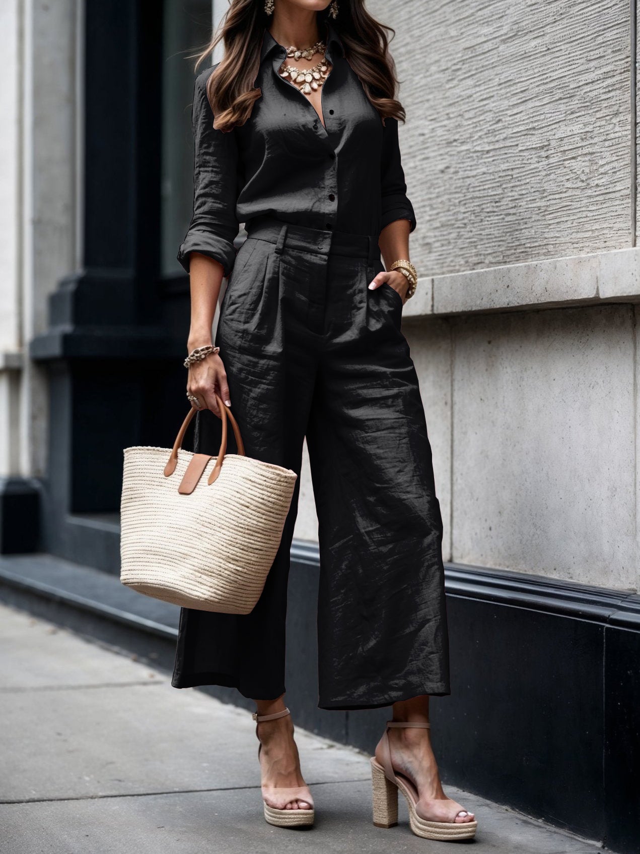 Nelle™ Elegante Shirt & Capri Set