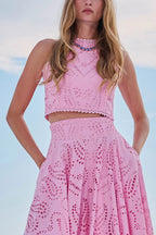 Larissa™ Geborduurde Top & Hoge Taille Maxi Rok Set