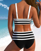 Emma | Gestreepte bikini met hoge taille