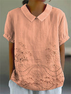 Lily | Bloemige Geborduurde Shirt