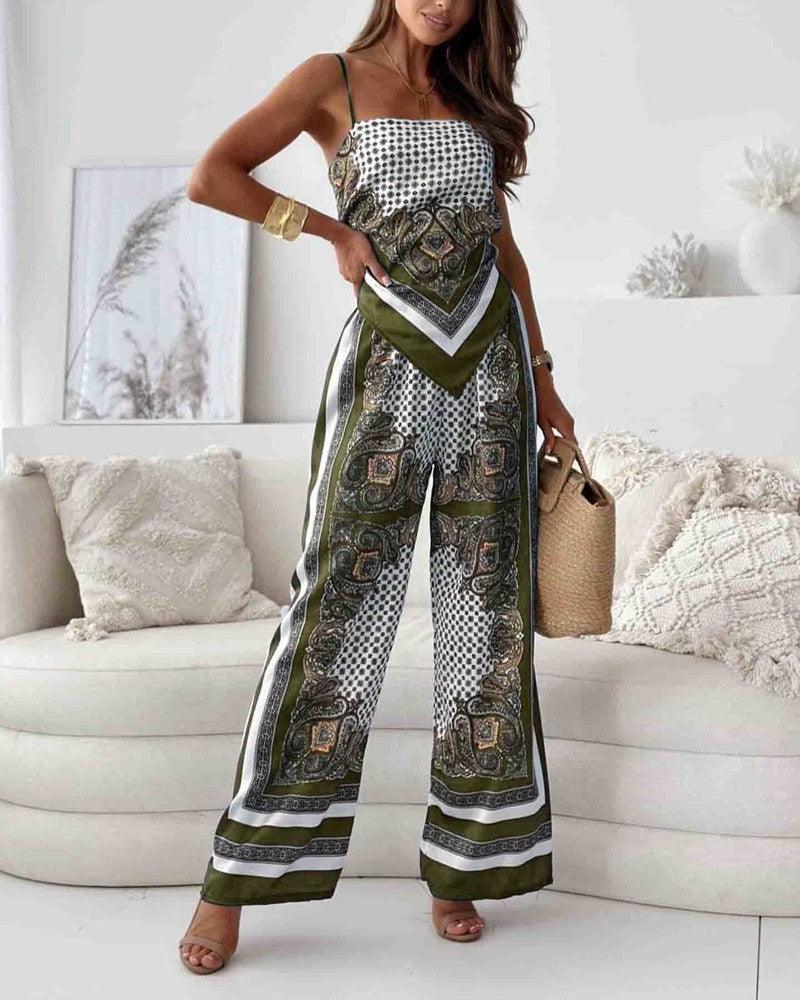 Helen | Vakantie Klaar Stijlvolle Vetersluiting Vest & Broek Twee-Delige Set Jurk
