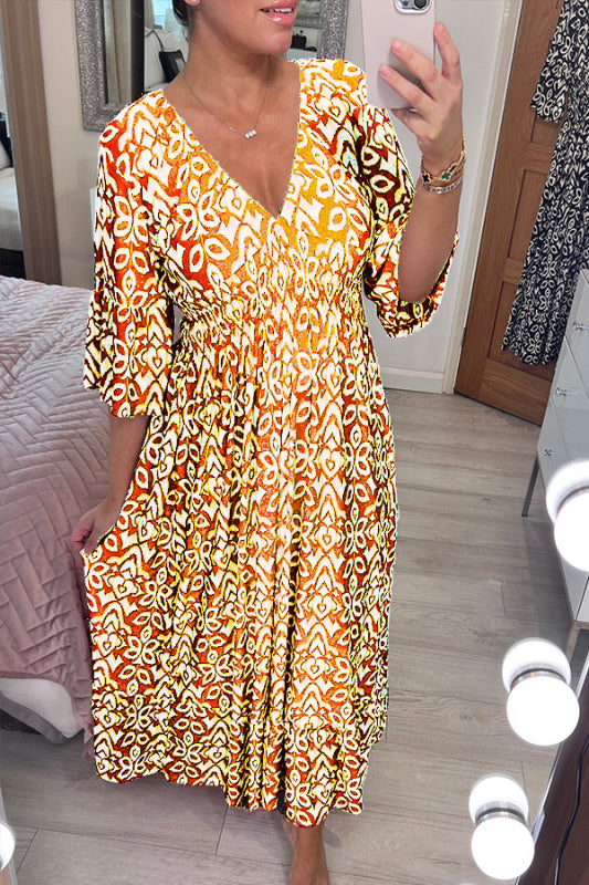 Lianne - Maxi Jurk Met V-Hals En Zwierige Rok Voor Een Zomerse Uitstraling