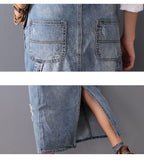 Mila - Trendy Denimjurk Met Knopen En Flatterende Pasvorm