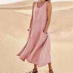 Monique - Luchtige Linnen Strandjurk