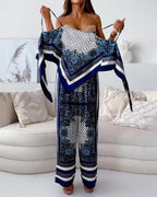 Helen | Vakantie Klaar Stijlvolle Vetersluiting Vest & Broek Twee-Delige Set Jurk