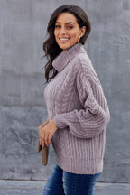 Dames Oversized Trui Kabelpatroon Trendy