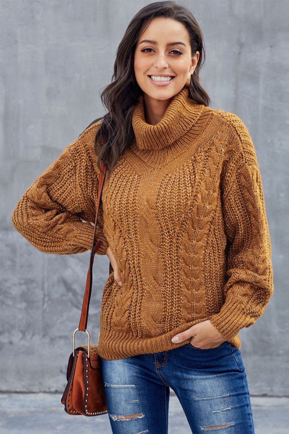 Dames Oversized Trui Kabelpatroon Trendy