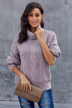 Dames Oversized Trui Kabelpatroon Trendy