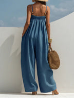 Madison | Denim Wijde-Pijpen Jumpsuit