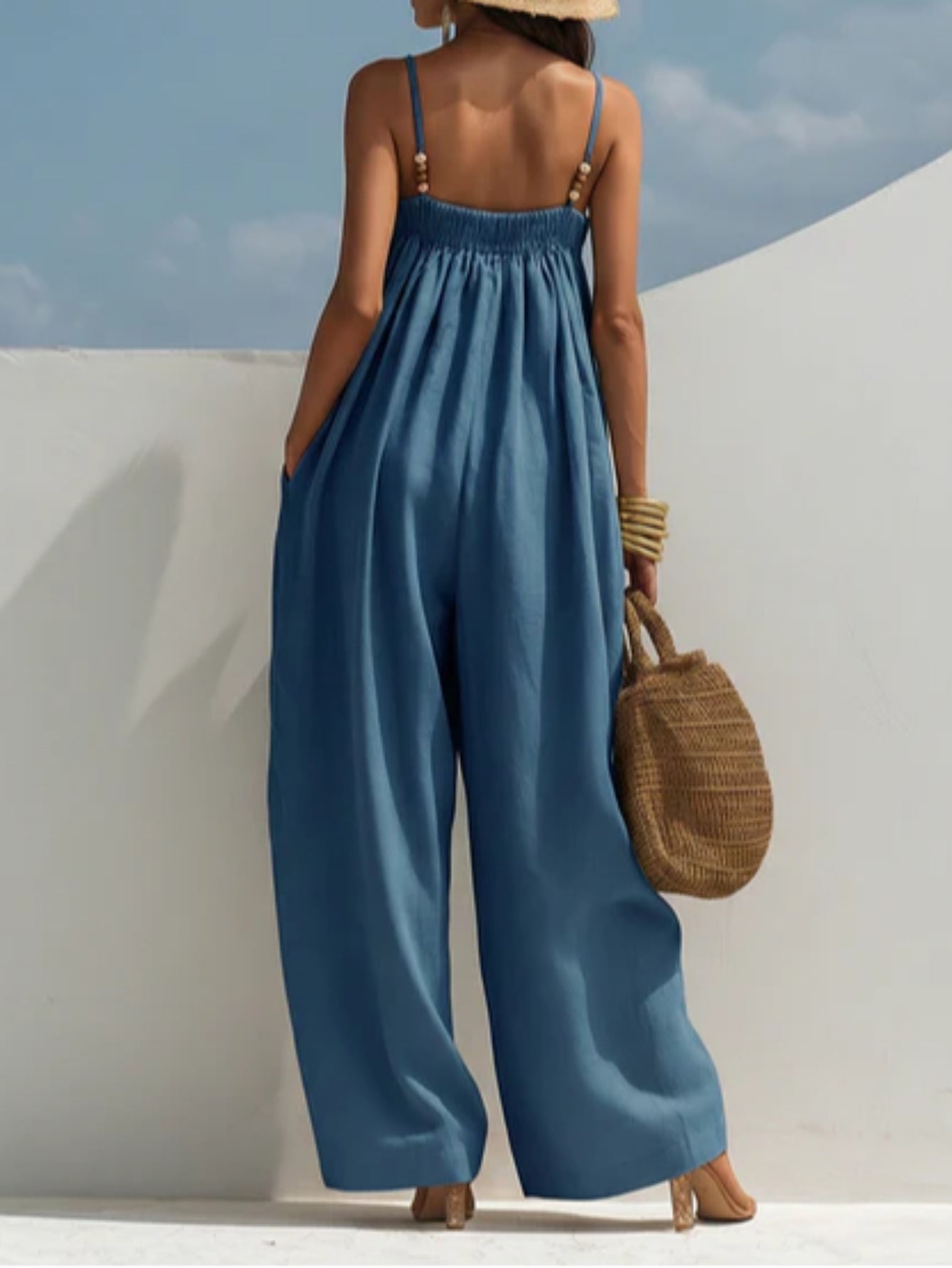 Madison | Denim Wijde-Pijpen Jumpsuit