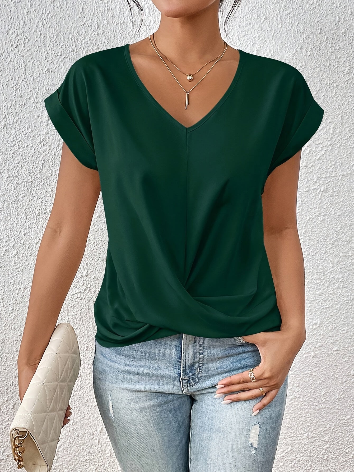 Cleo™ | Casual T-shirt met hartvormige hals