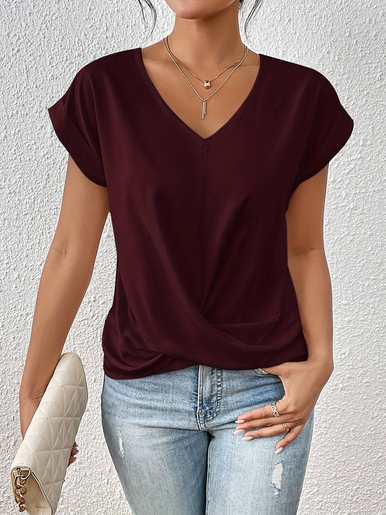 Cleo™ | Casual T-shirt met hartvormige hals