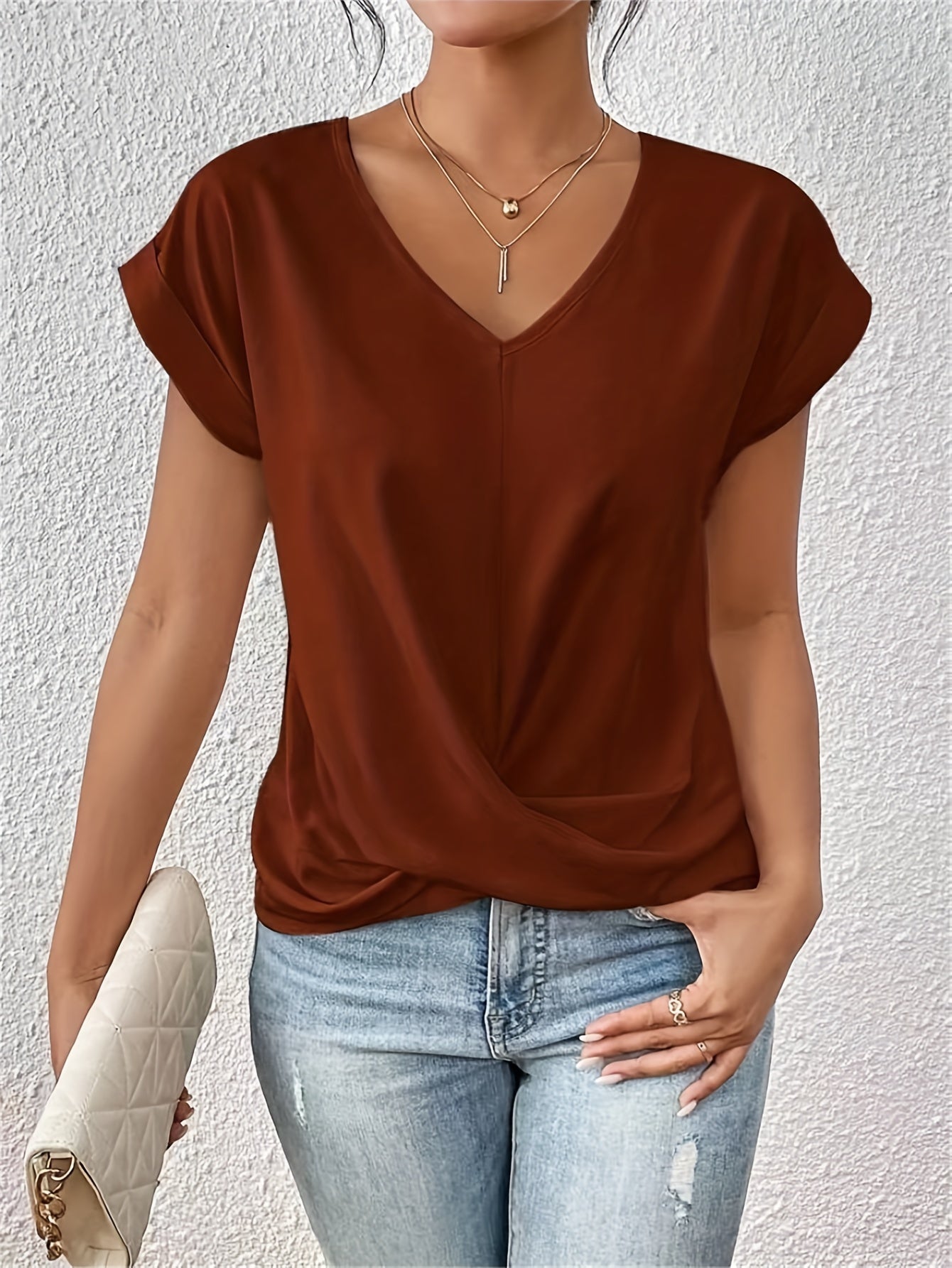 Cleo™ | Casual T-shirt met hartvormige hals