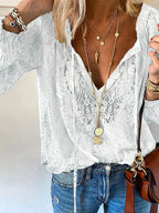 Zafira - Blouse Met Kanten Details En Chique Stijl