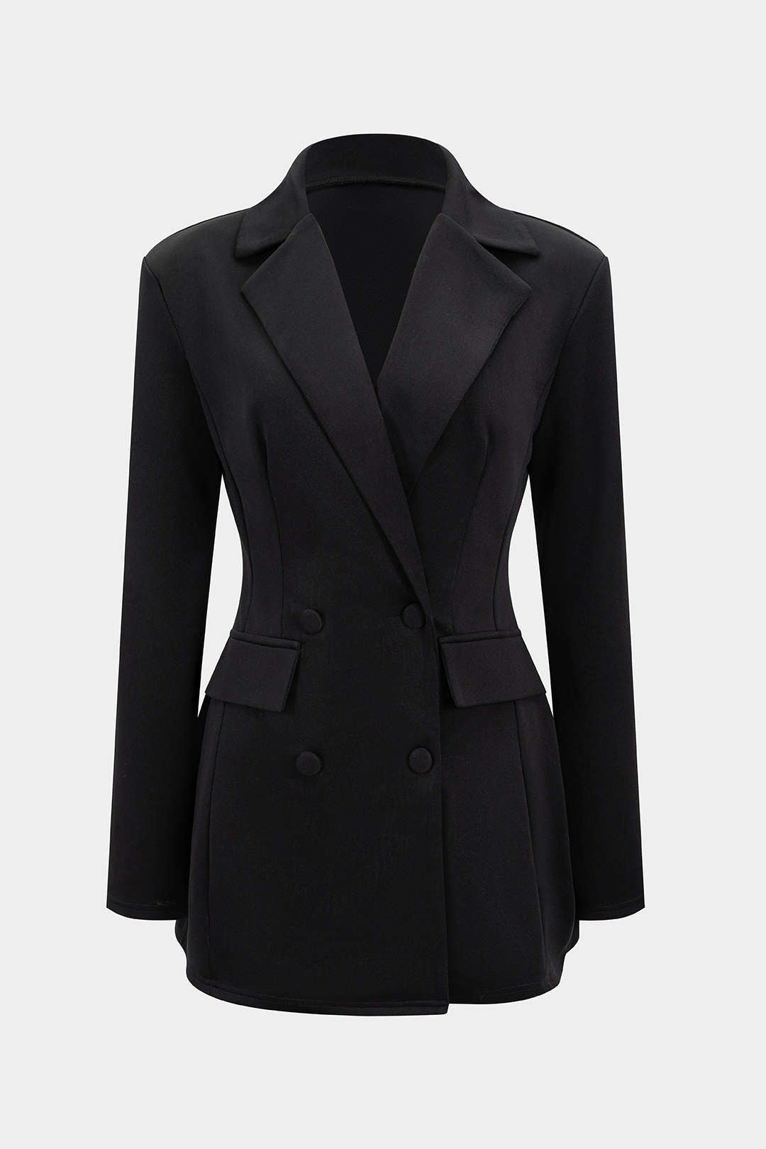 Geknipte Revers V-Hals Mini Jurk