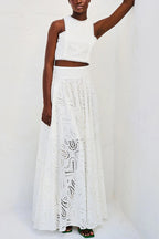 Larissa™ Geborduurde Top & Hoge Taille Maxi Rok Set