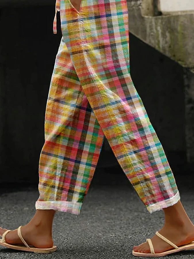 Koen – Vrijetijdsbroek Met Vintage Ruitpatroon, Stijlvol En Comfortabel