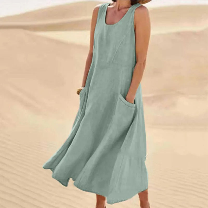 Monique - Luchtige Linnen Strandjurk