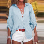 Emmeline - Zomerse Linnen Damesblouse Met Luchtige Pasvorm