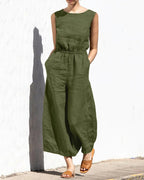 Norah - Mouwloze Jumpsuit Met Wijde Pijpen En Trendy Design