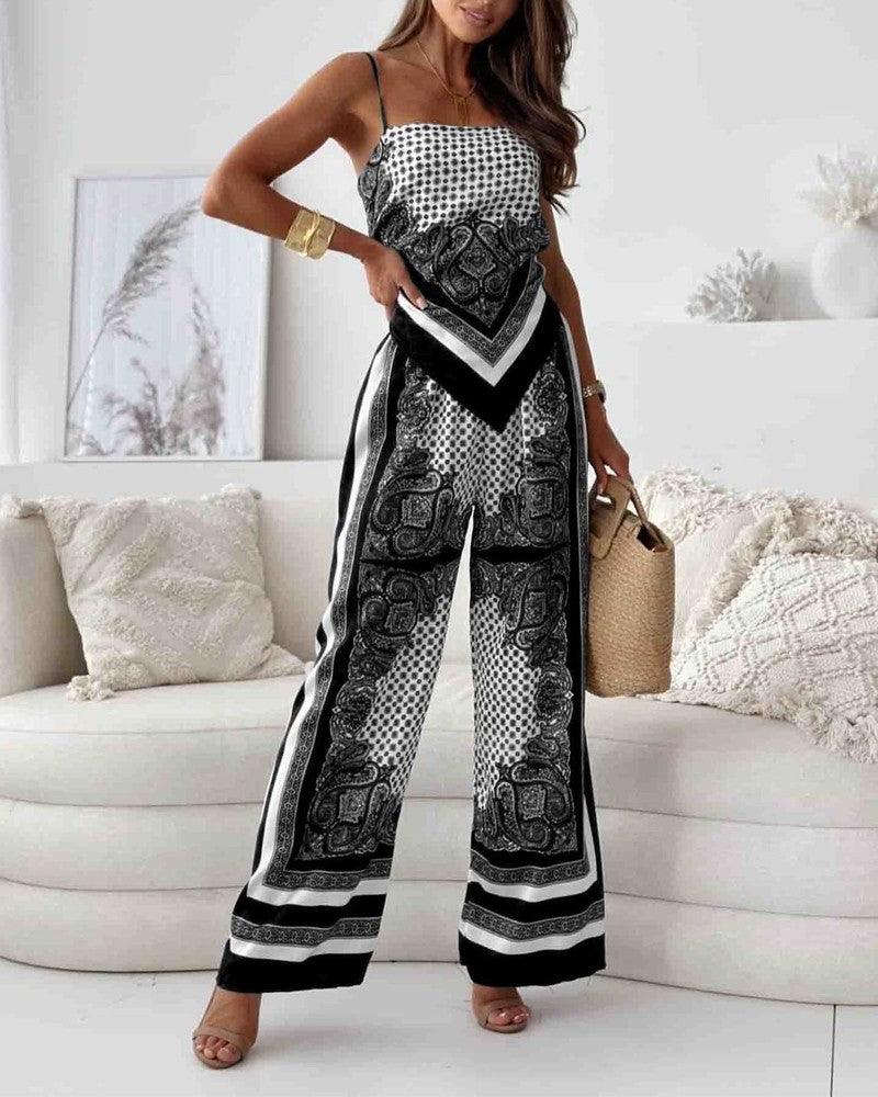 Helen | Vakantie Klaar Stijlvolle Vetersluiting Vest & Broek Twee-Delige Set Jurk