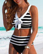 Emma | Gestreepte bikini met hoge taille